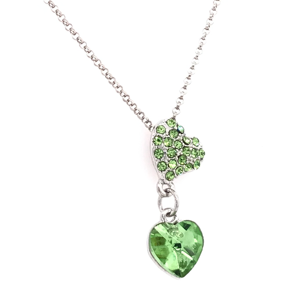 Dangling Double Hearts Swarovski Pendant